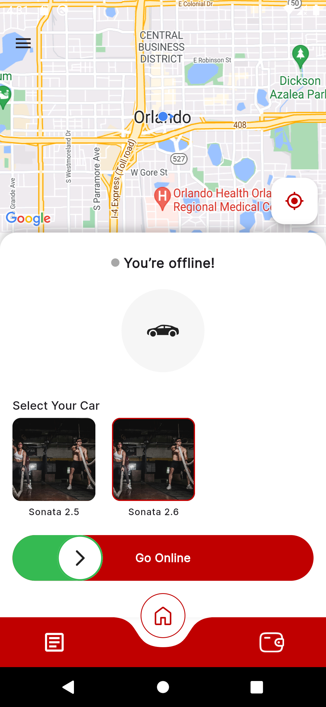 RideConnect screen 1