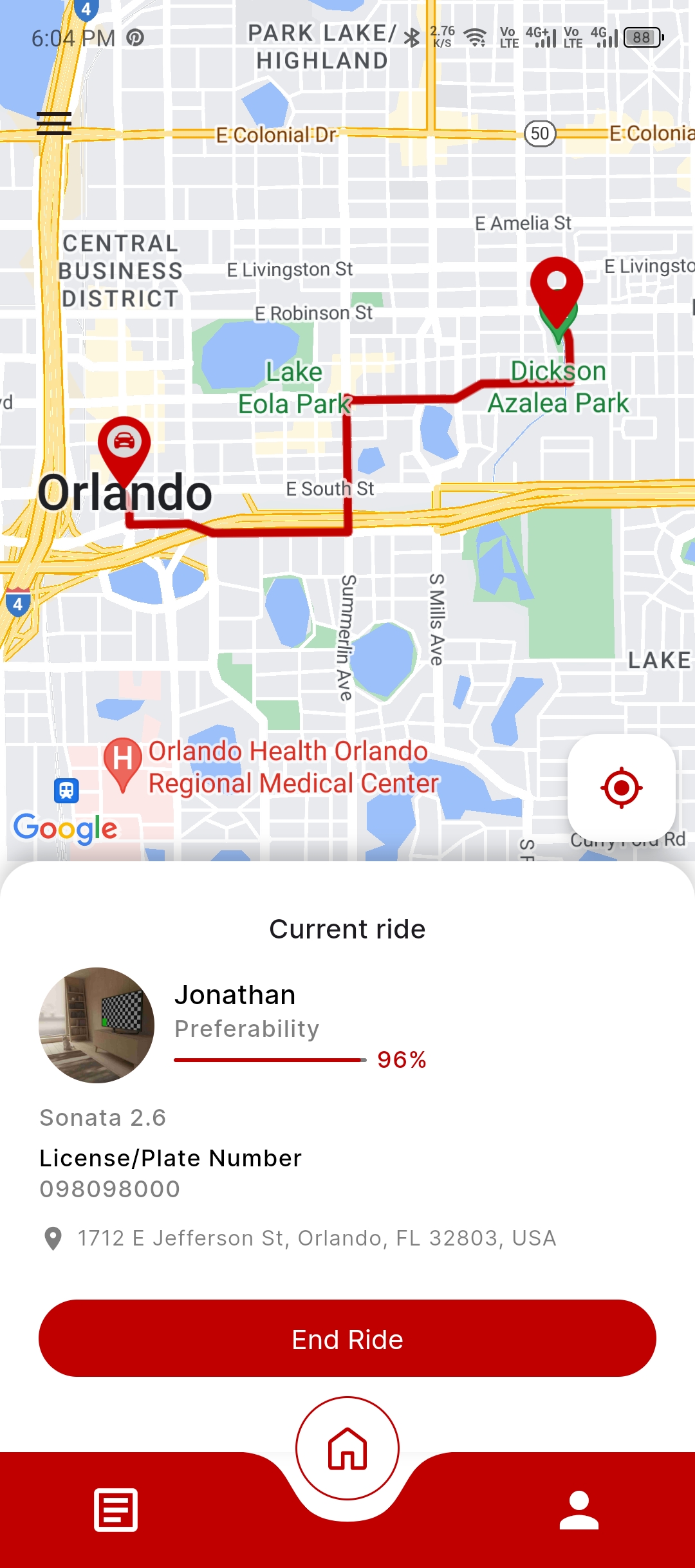 RideConnect screen 4